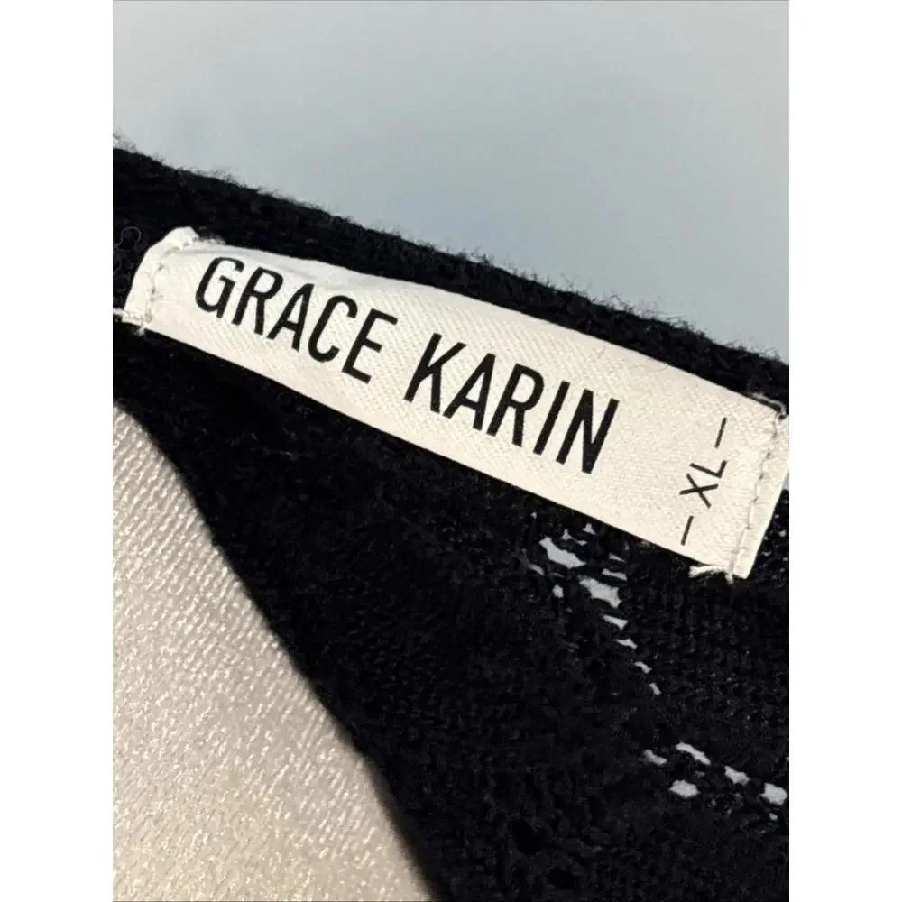 grace karin black xl cardigan‎ Honey weave Boho Quiet Luxury Capsule Stunning